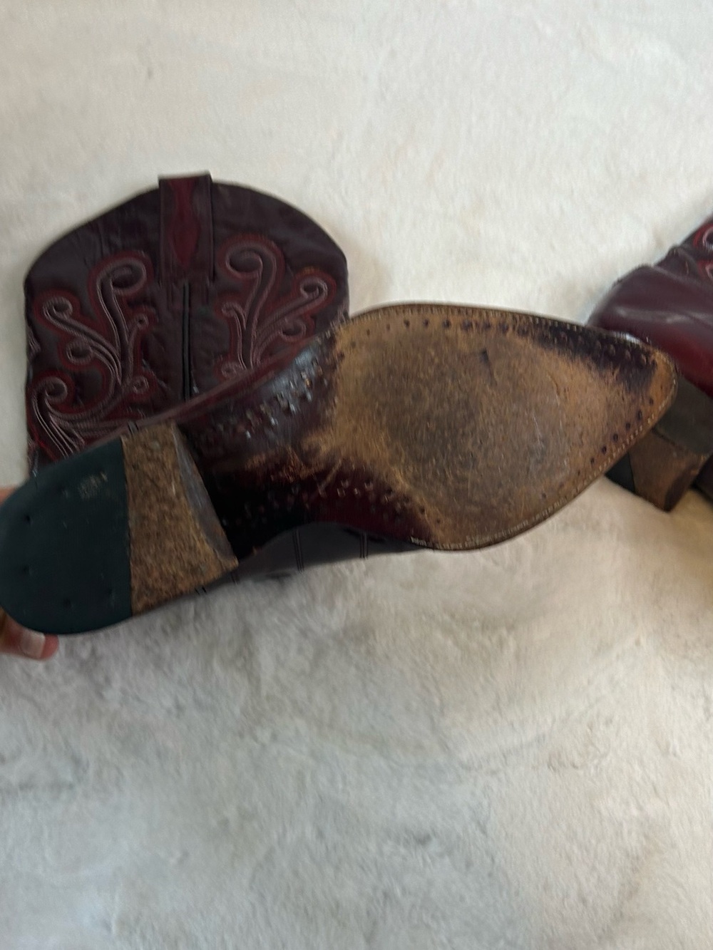 Indomables Boots Men 9.5  oxblood leather western cowboy boots Made in Mexico - Picture 7 of 14